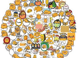 ملصقات Gudetama 110 قطعة من ملصقات Lazy Egg اليابانية ، لزجاجة المياه ، والكمبيوتر المحمول ، والأمتعة ، والهاتف ، وملصقات لوح التزلج للفتيات المراهقات والأطفال من الفينيل